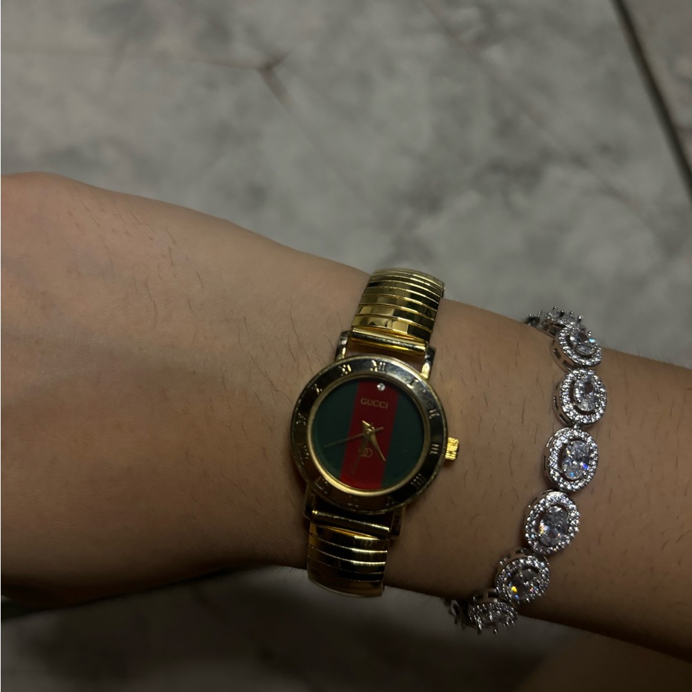 Gucci Gold and Green Women's Watch